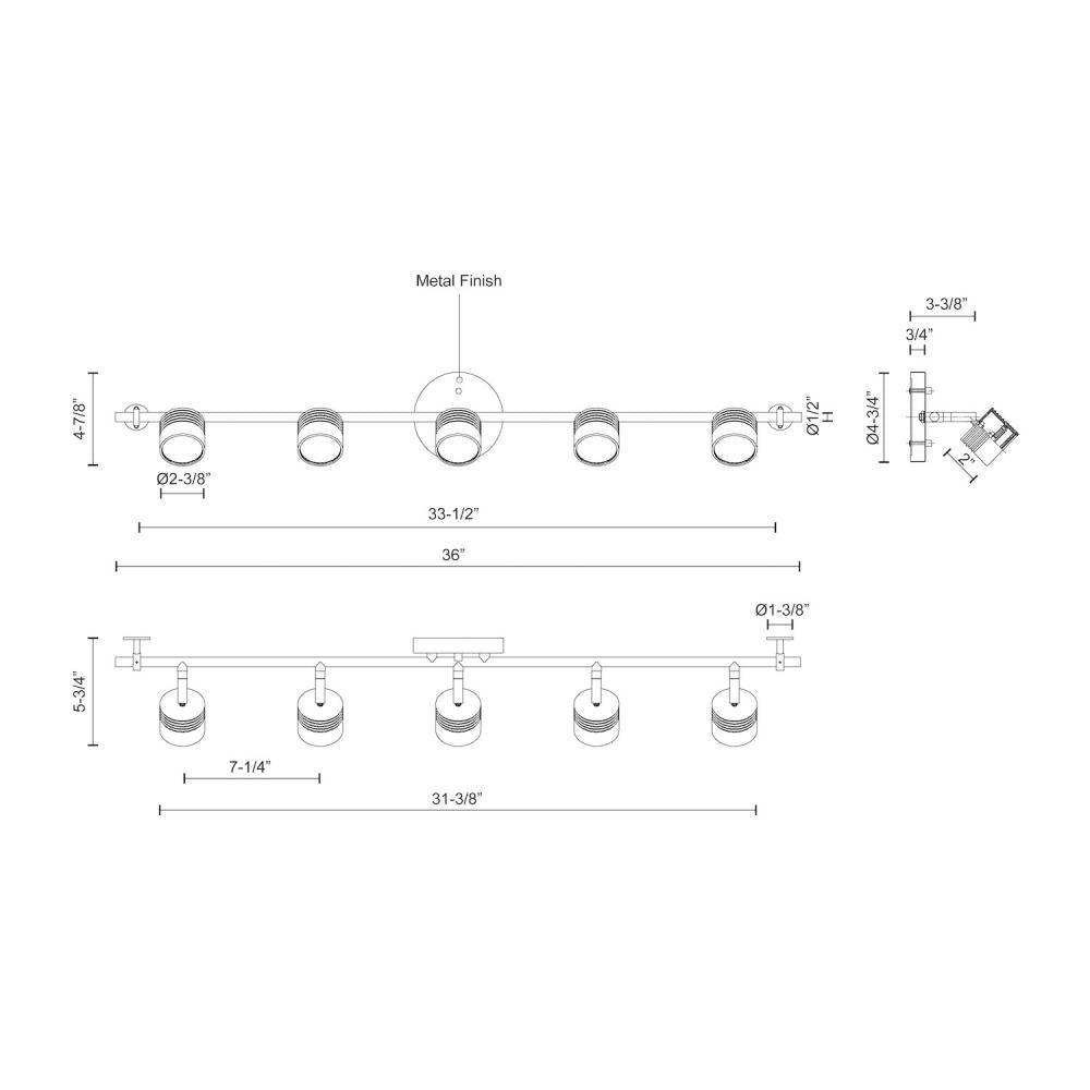 Kuzco Lyra TR10036-BN LED Track Light Fixture, UL Damp Rated, Brushed Nickel