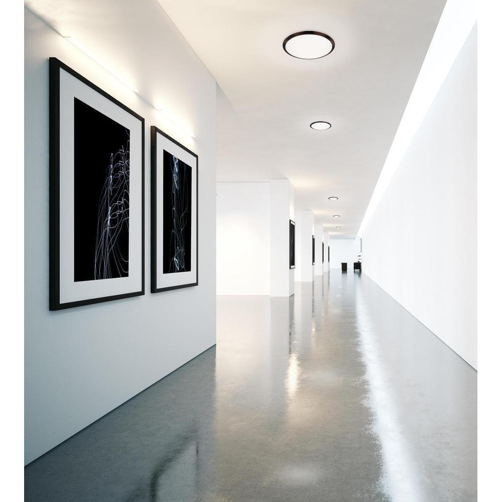 Kuzco Malta FM1512-BK LED Flush Mount Fixture, UL Damp Rated, Black