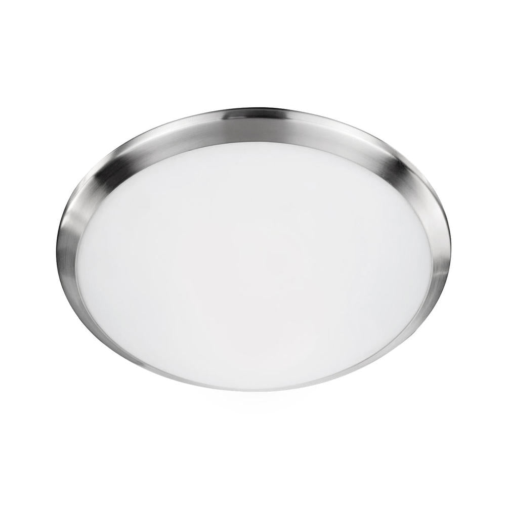 Kuzco Malta FM1512-BN LED Flush Mount Fixture, UL Damp Rated, Brushed Nickel