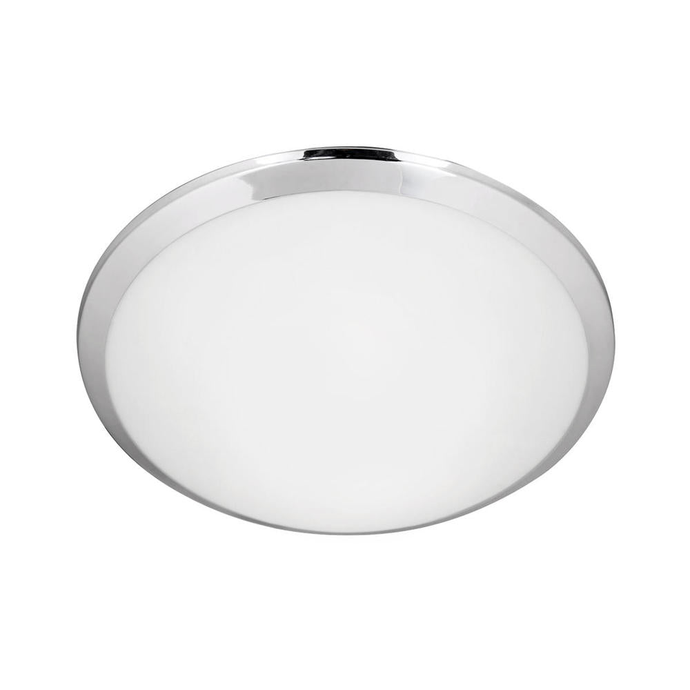 Kuzco Malta FM1512-CH Flush Mount Fixture, UL Damp Rated, Chrome