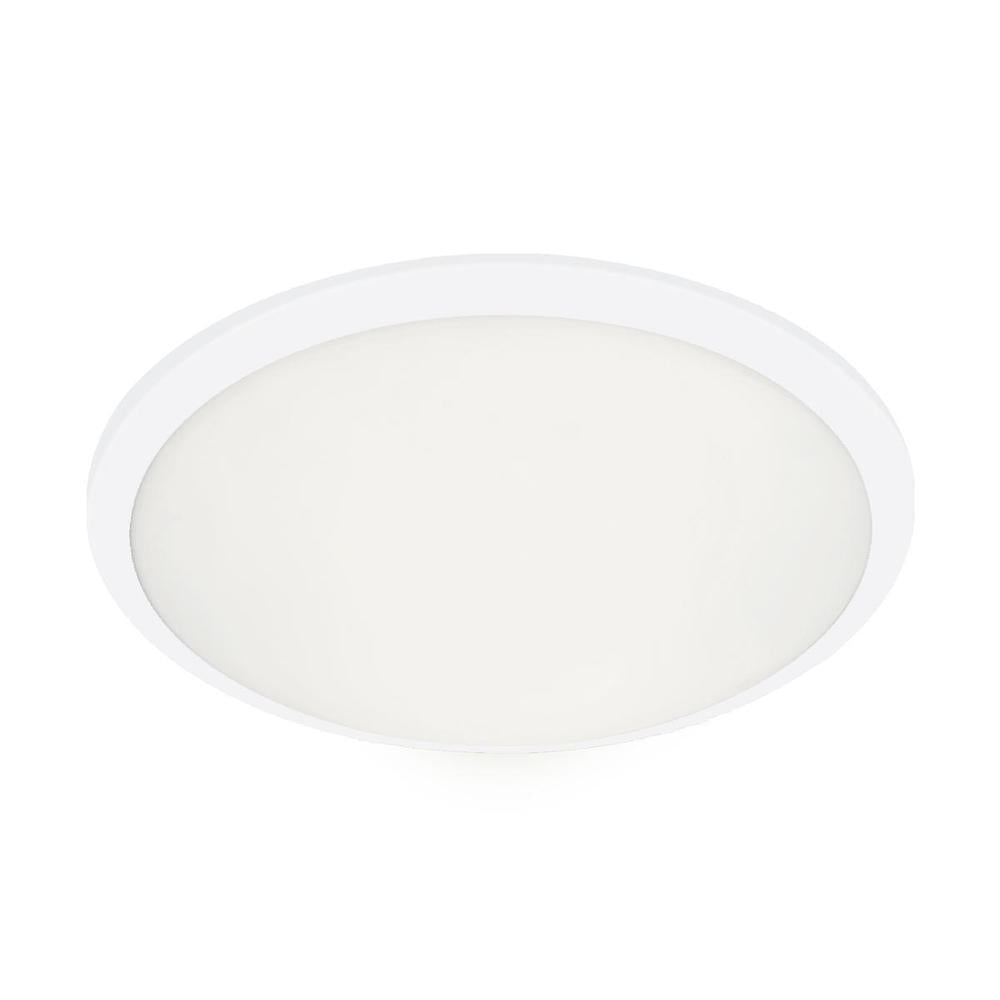 Kuzco Malta FM1515-WH Flush Mount, 19W LED, White Opal Glass, White