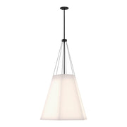 ALORA MOOD Lighting PD545622MBWL Pendant, Geometric Art, Matte Black/White Linen