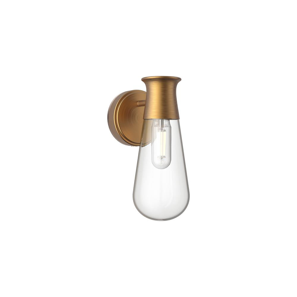 ALORA MOOD Lighting Marcel WV464001AG Wall/Vanity Light Fixture, UL Damp Rated, Aged Gold