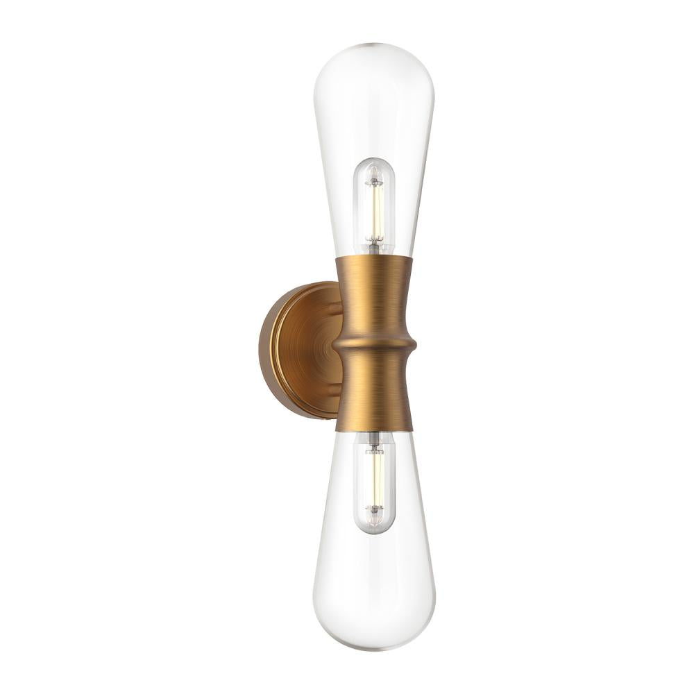 ALORA MOOD Lighting WV464002AG Wall/Vanity Light Fixture, UL Damp Rated, Aged Gold
