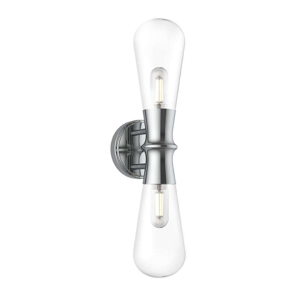 ALORA MOOD Lighting Marcel WV464002CH Wall/Vanity Light Fixture, UL Damp Rated, Chrome