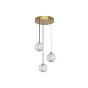 ALORA Lighting MP321203NB Multi Pendant, 3 Light, LED, Natural Brass