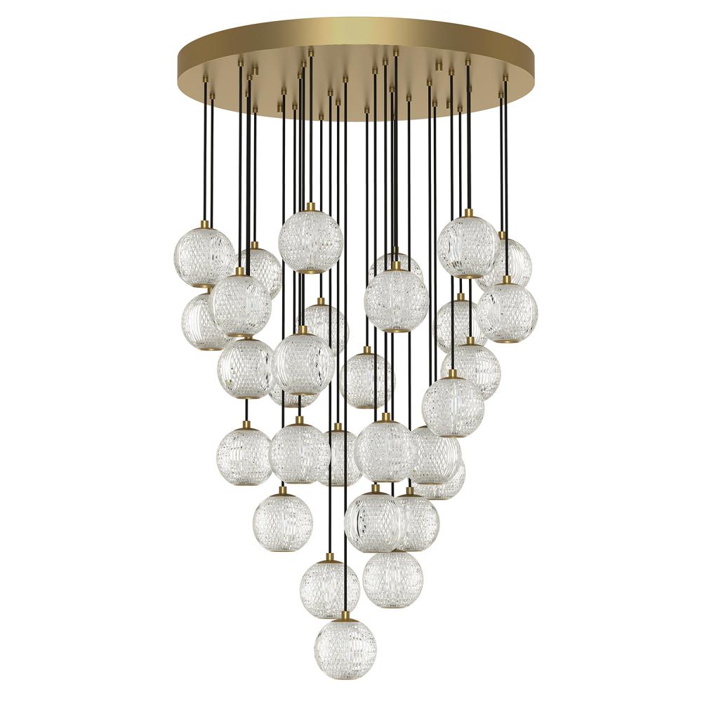 ALORA Lighting MP321230NB Multi Pendant, 30 Light, Natural Brass