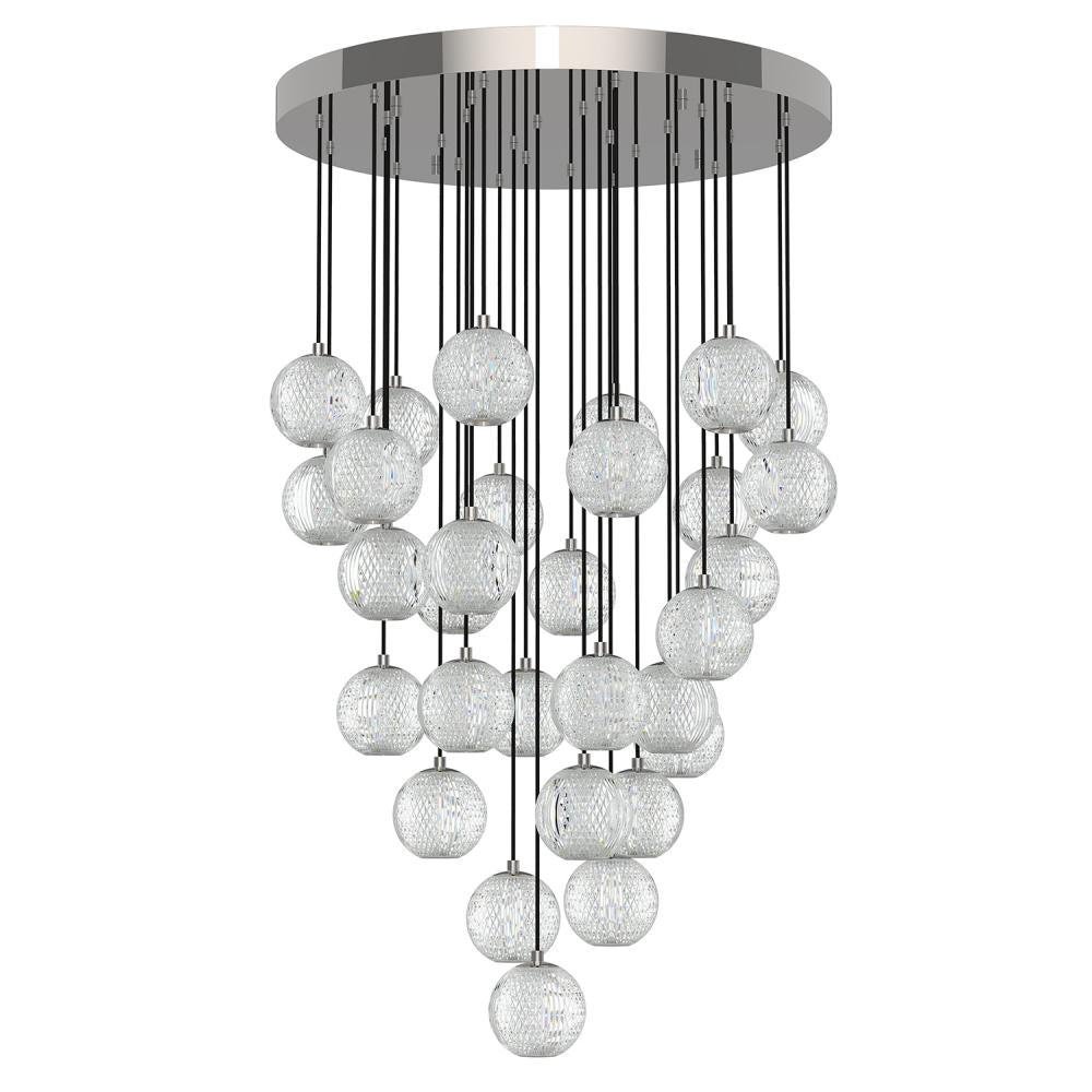 ALORA Lighting MP321230 Multi Pendant, 30 Light, LED, Polished Nickel