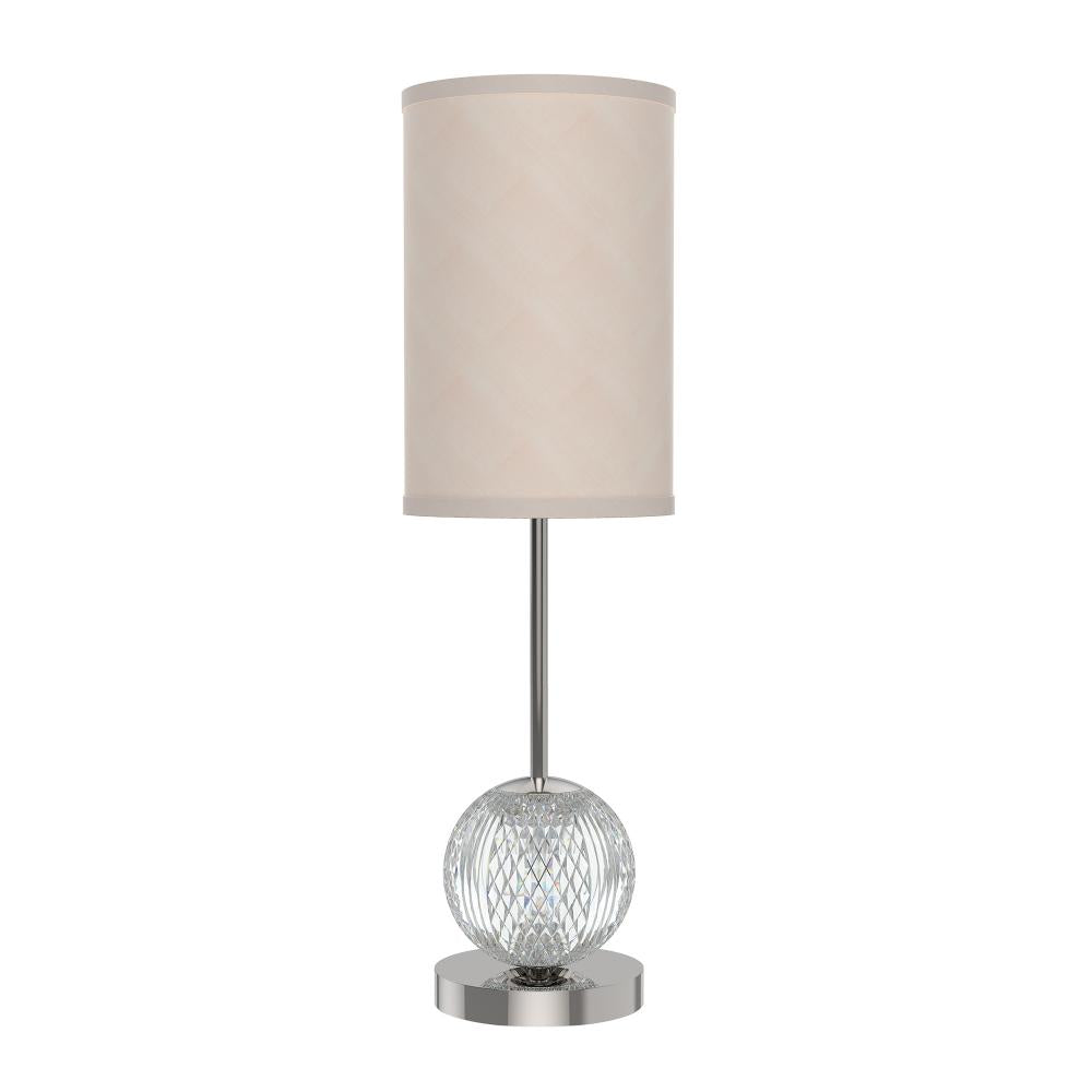 ALORA Lighting TL321201PNWL Table Lamp, LED, Polished Nickel/White Linen