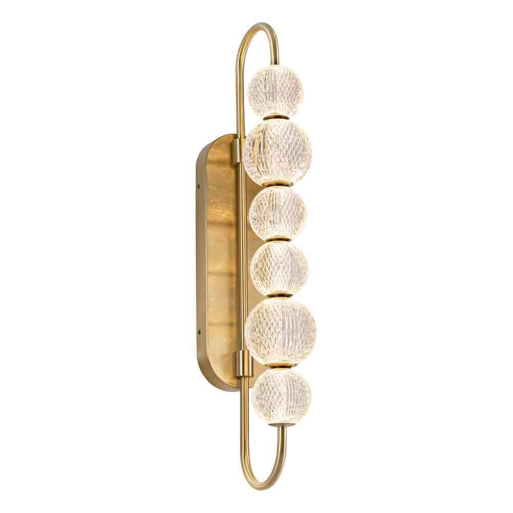 ALORA Lighting Marni WV321628NB LED Wall/Vanity Light Fixture, UL Damp Rated, Natural Brass