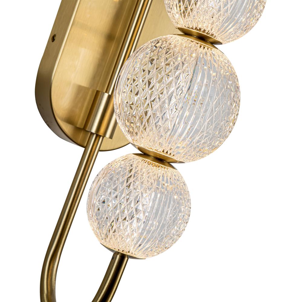 ALORA Lighting Marni WV321628NB LED Wall/Vanity Light Fixture, UL Damp Rated, Natural Brass