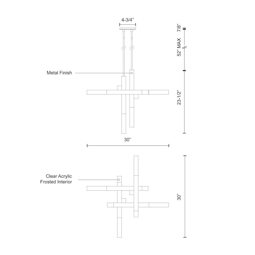 Kuzco Martelo PD53330-CH Pendant, 30-in, LED, Chrome