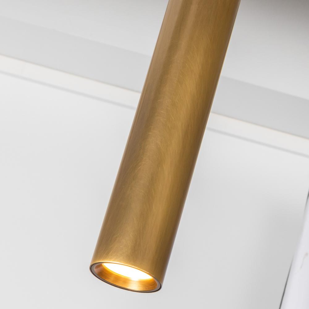 Kuzco LP90404-VB Mason 4-in Vintage Brass LED Linear Pendant, UL Damp Rated, Vintage Brass