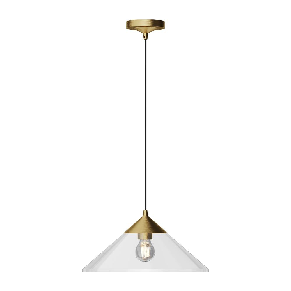 ALORA MOOD Lighting PD521015BGCL Pendant, 15-in, Brushed Gold/Clear Glass