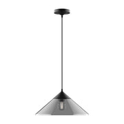 Alora Mood Lighting PD521015MBSM Pendant, 15-in 1 Light, Matte Black/Smoked