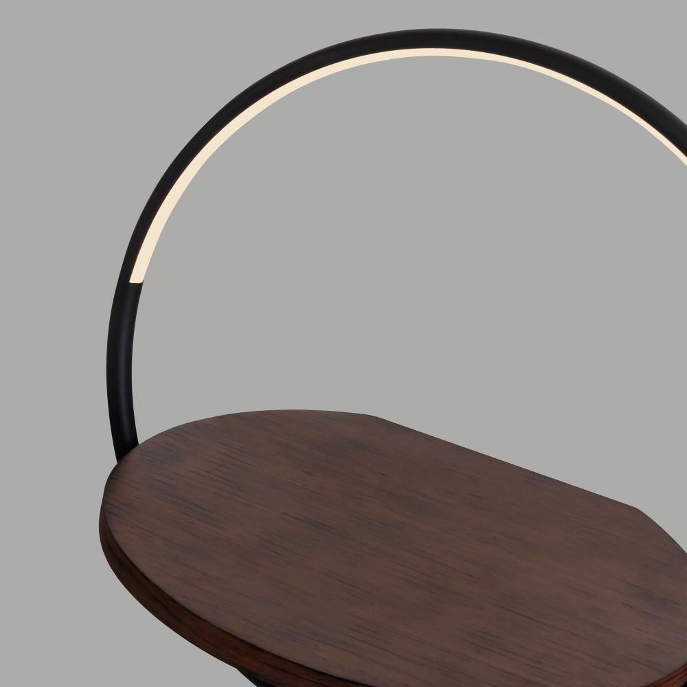 Kuzco FL83818-BK/WT Floor Lamp, LED, Black/Walnut