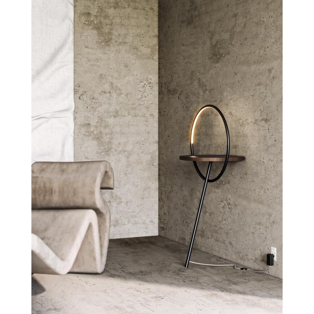 Kuzco FL83818-BK/WT Floor Lamp, LED, Black/Walnut