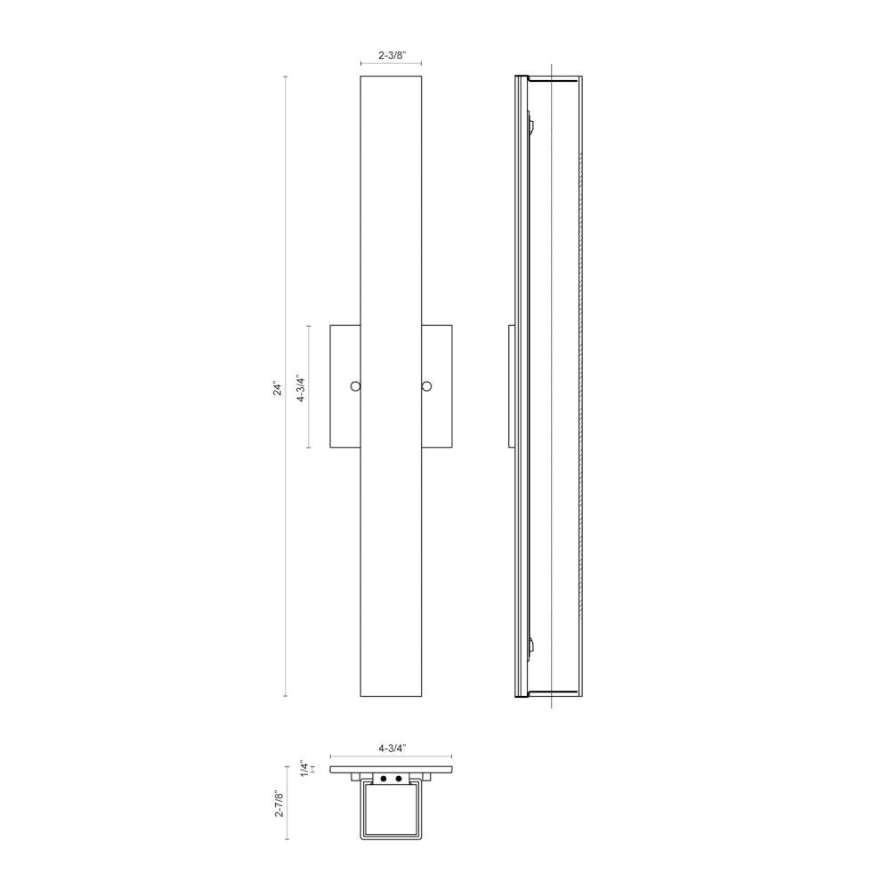 Kuzco Melville WS8424-BK Wall Sconce, 31W LED, Black
