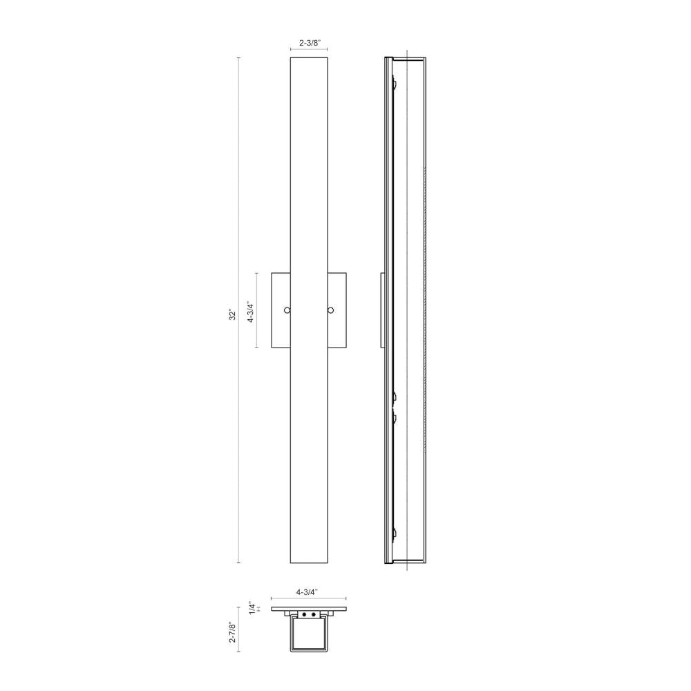 Kuzco Melville WS8432-BK Wall Sconce, LED, Black
