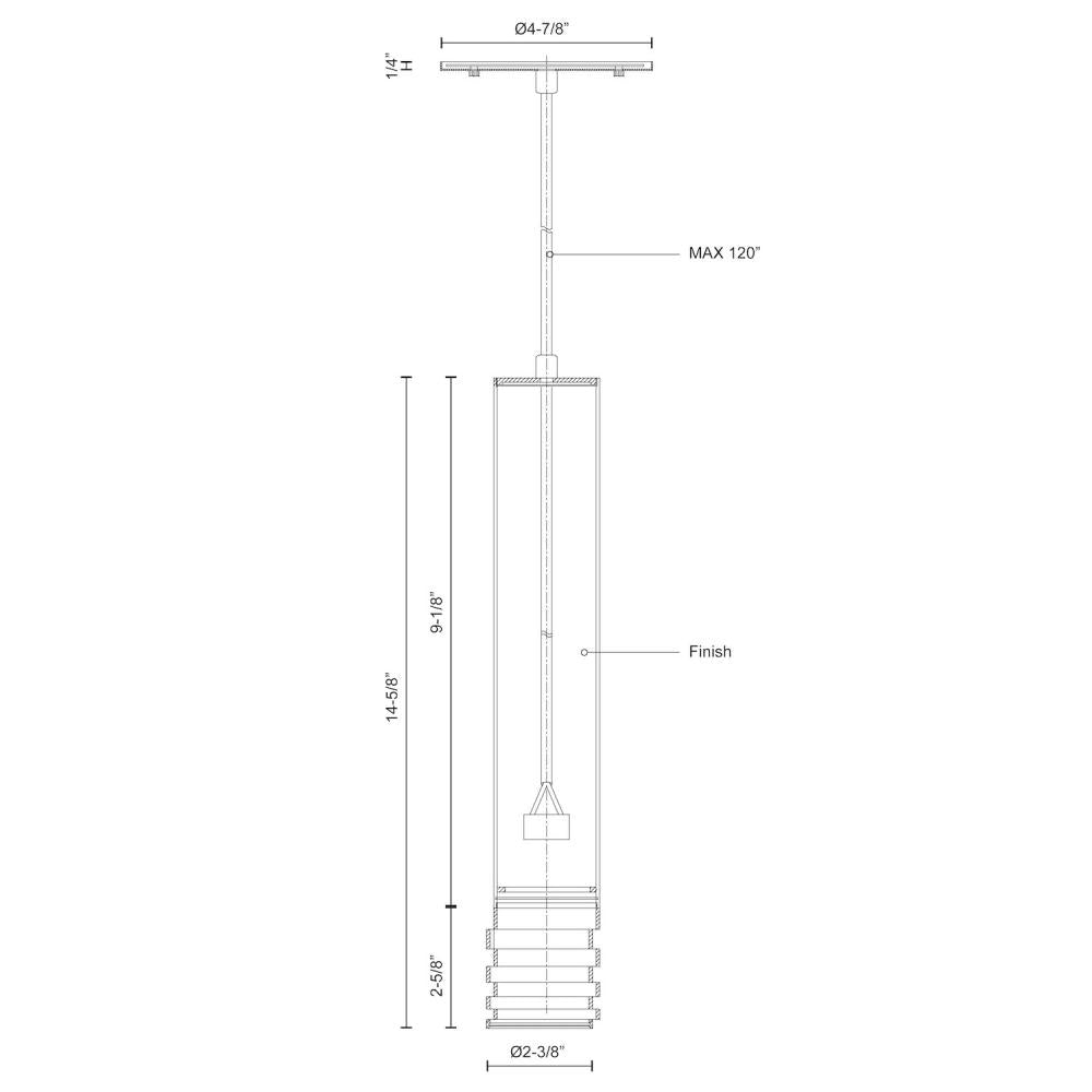 Kuzco Lighting 494502L-GY Pendant, 15-in, Gray, UL Damp Rated