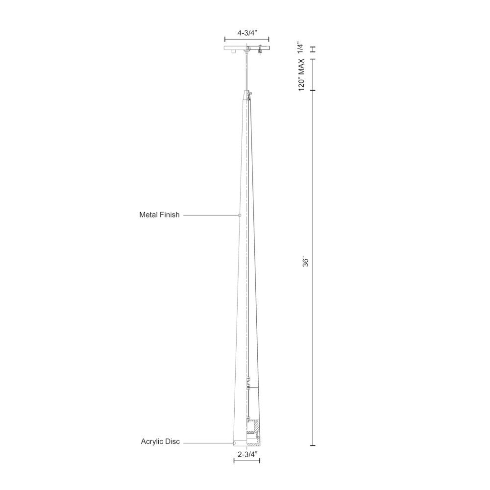 Kuzco 401216BK-LED Pendant, 36-in, LED, Black