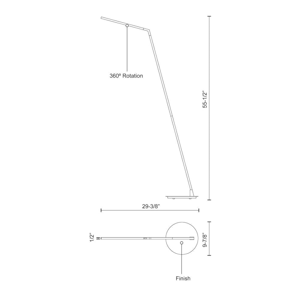 Kuzco Miter FL25558-BK Floor Lamp, LED, Black