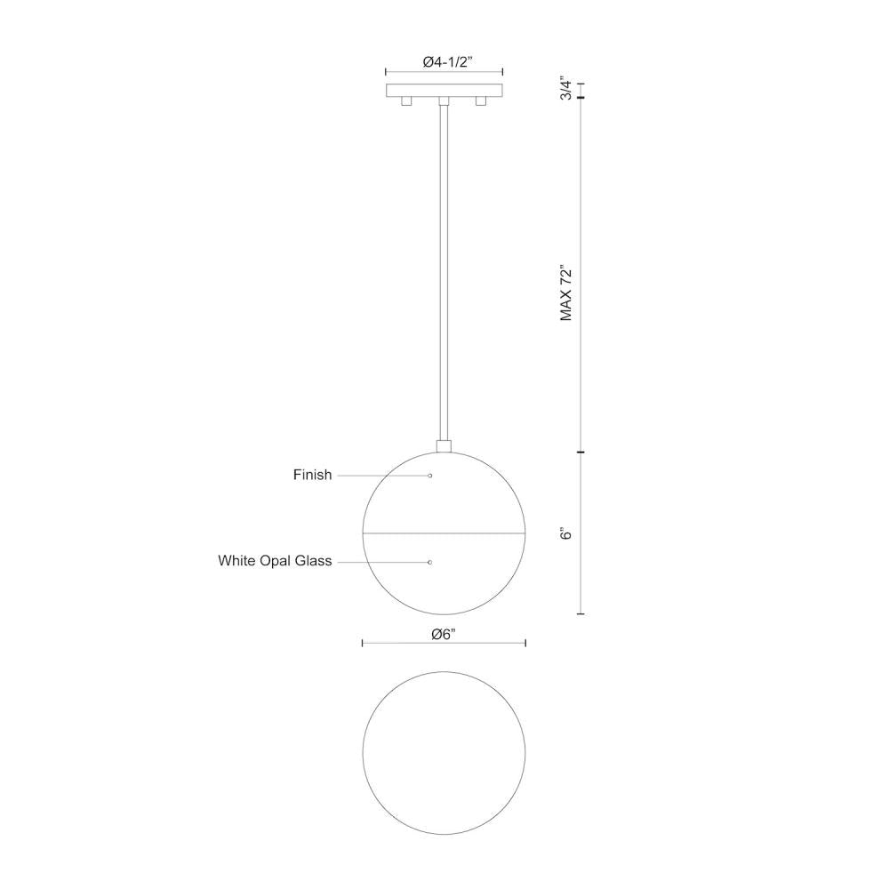 Kuzco Lighting PD11706-BK Pendant, Black LED, 13W, UL Damp Rated