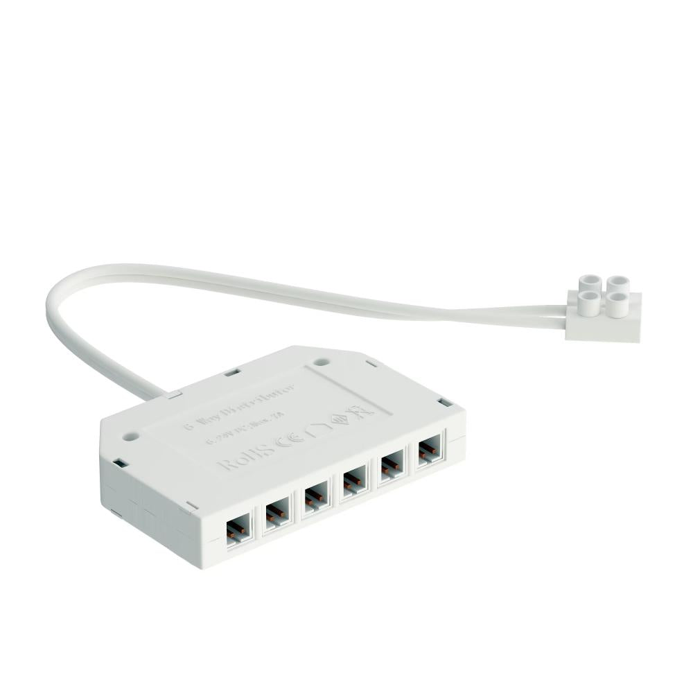 Maxim Lighting MSC8924V6P-WT 6 Port Hub for Low Voltage Plug Connection – White