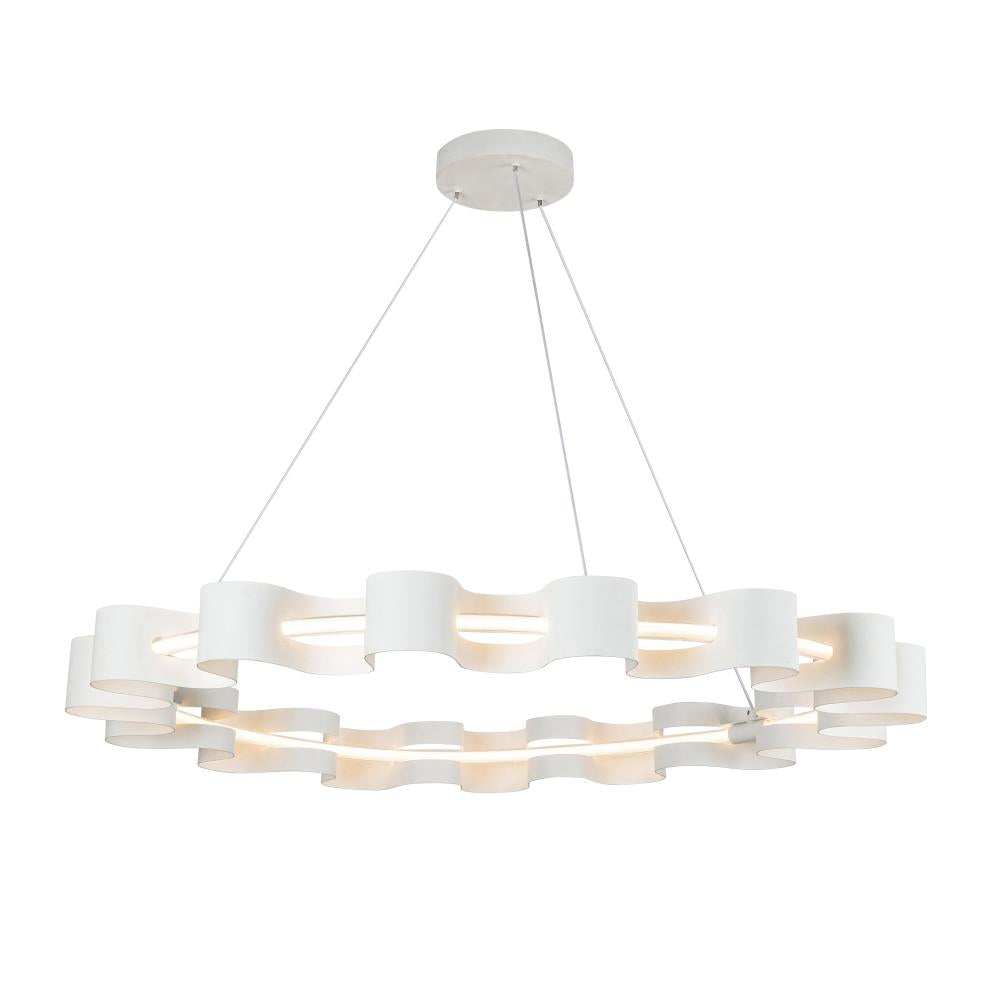 Kuzco Lighting CH18035-AW Nami 32-in Antique White LED Chandelier, UL Damp Rated, Antique White