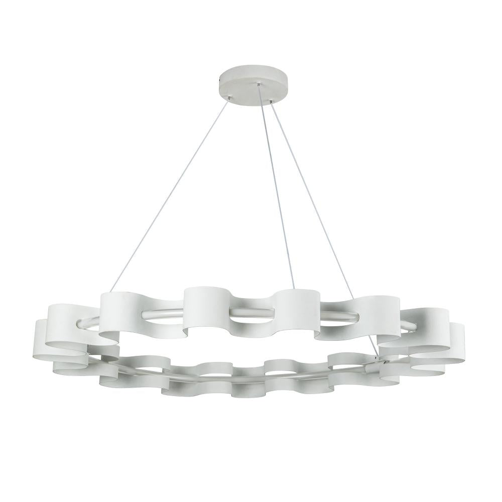 Kuzco Lighting CH18035-AW Nami 32-in Antique White LED Chandelier, UL Damp Rated, Antique White