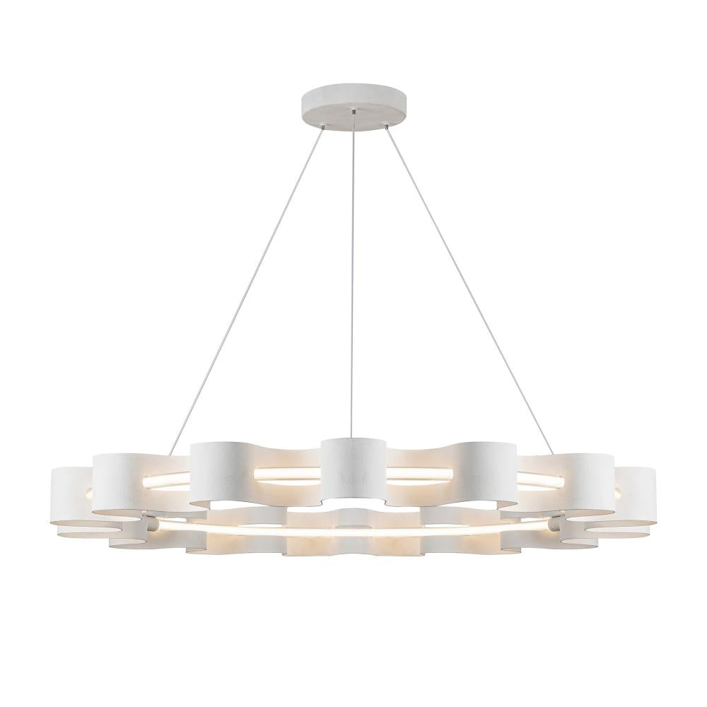 Kuzco Lighting CH18035-AW Nami 32-in Antique White LED Chandelier, UL Damp Rated, Antique White