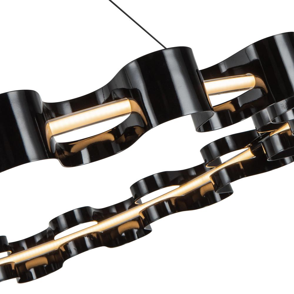 Kuzco CH18035-GBK Nami 32-in LED Chandelier, UL Damp Rated, Gloss Black
