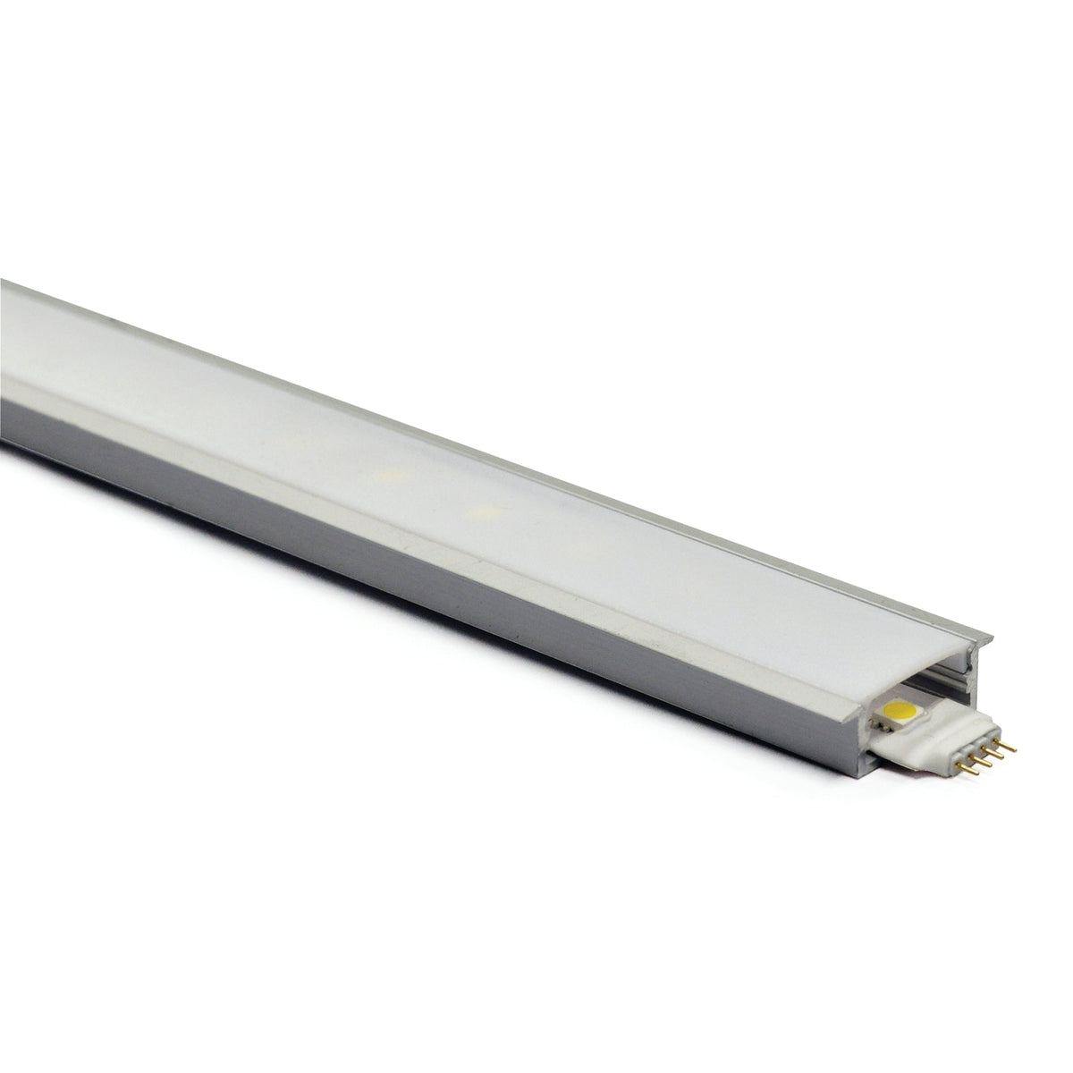 4-ft Shallow Channel with Wings, Aluminum (Plastic Diffuser and End Caps Included)