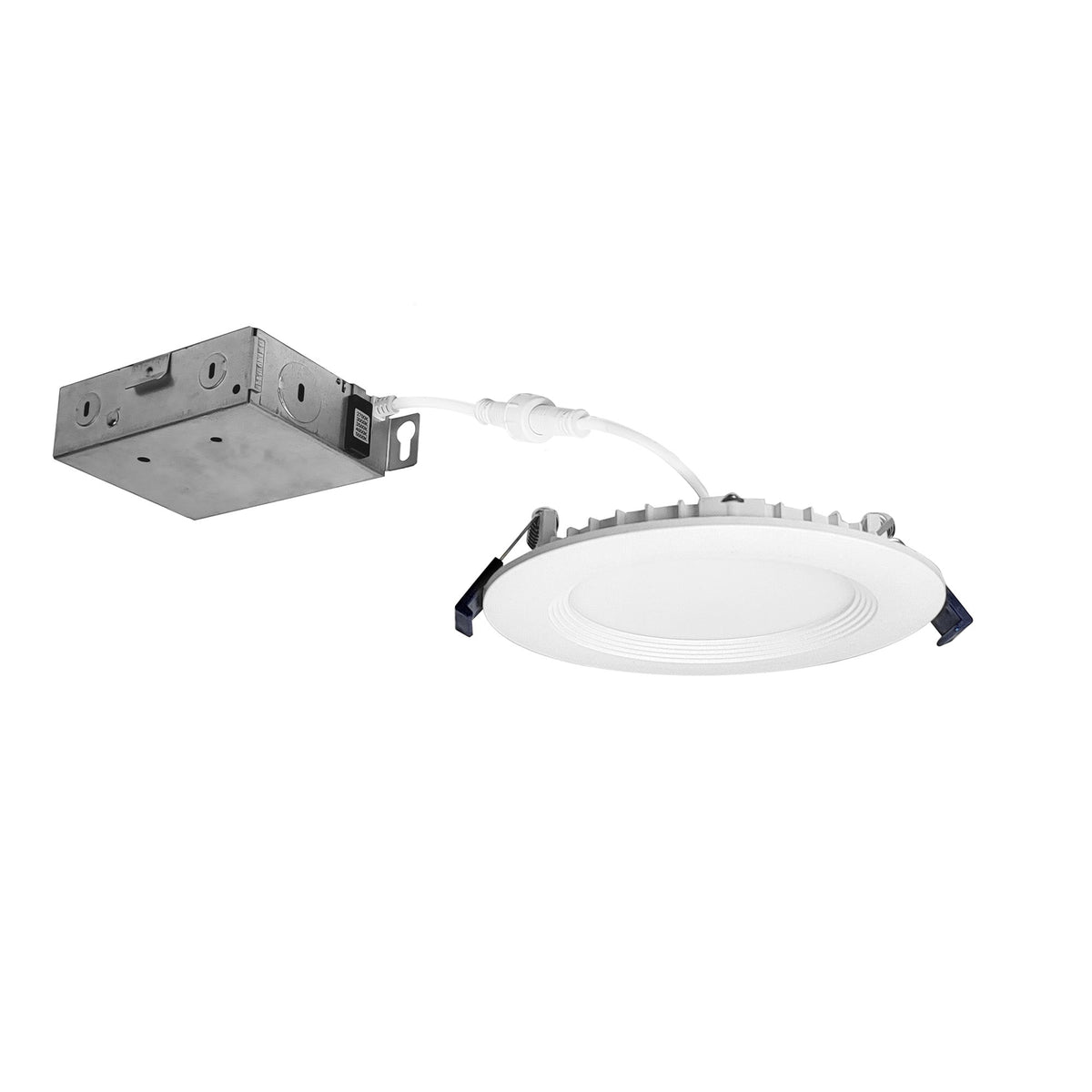 4" Contractor Series Can-less LED Wafer Downlight with Regressed Baffle, Selectable CCT, White (12-Pack)