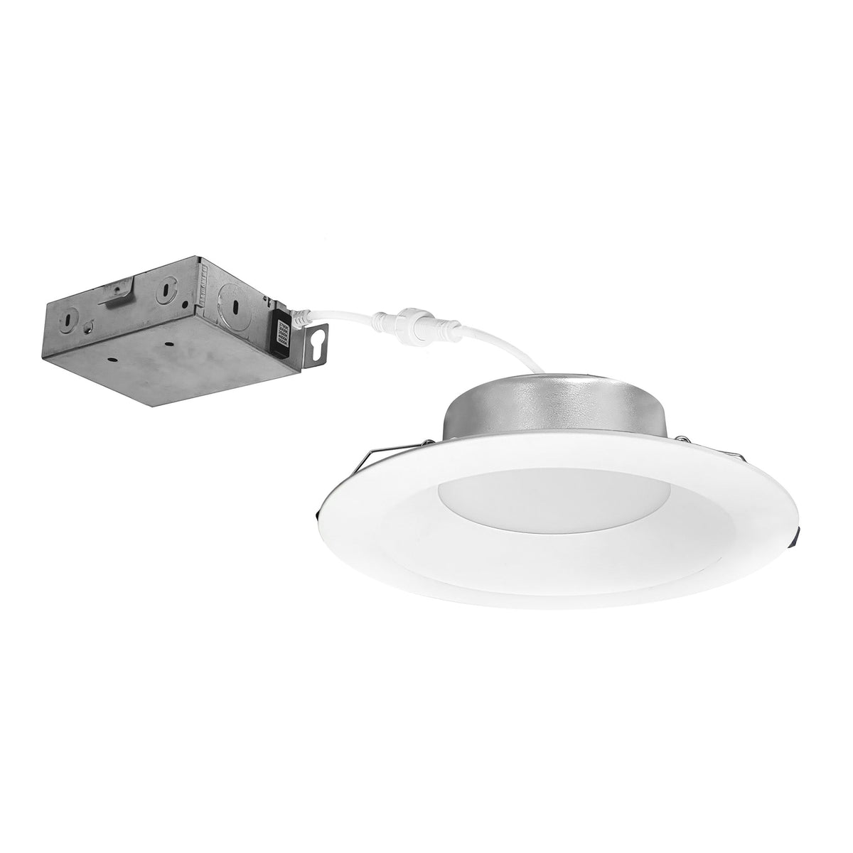 6" Contractor Series Can-less LED Downlight with Deep Reflector, Selectable CCT, White (12-Pack)