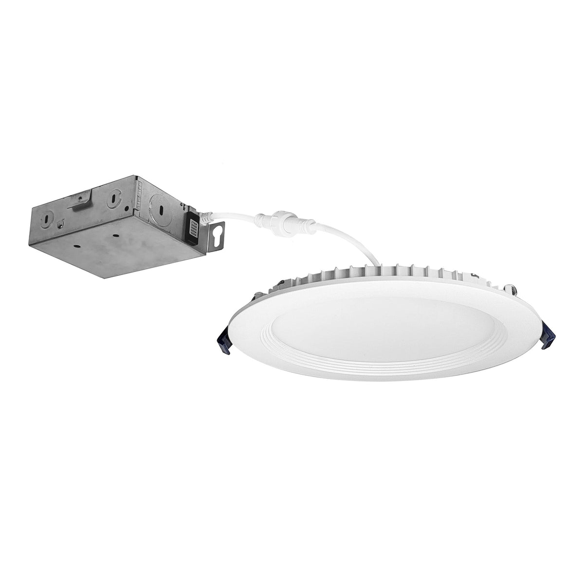 6" Contractor Series Can-less LED Wafer Downlight with Regressed Baffle, Selectable CCT, White (12-Pack)
