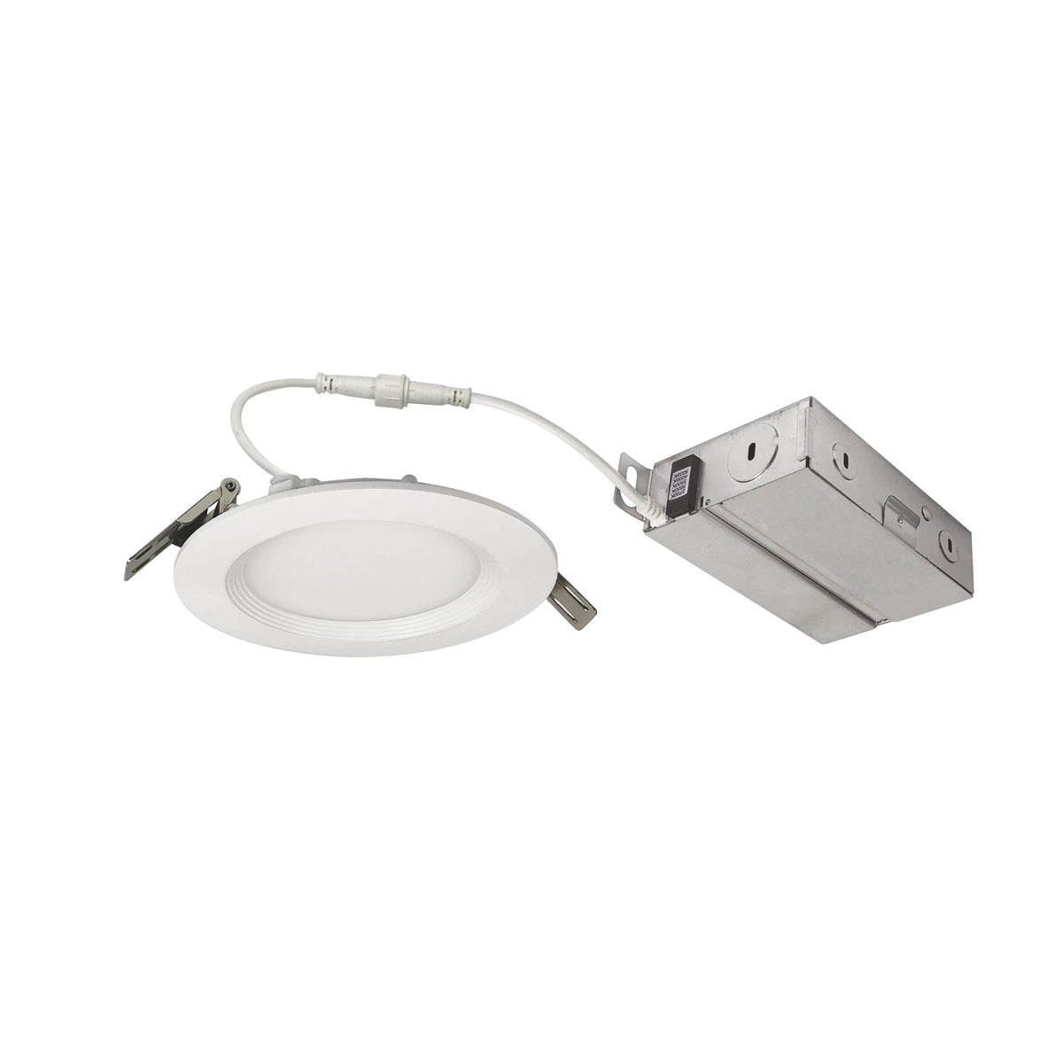 4" FLIN Round Can-less Wafer LED Downlight, 950lm / 10.5W, Selectable CCT, White Finish, 120-277V; Triac/ELV dimming