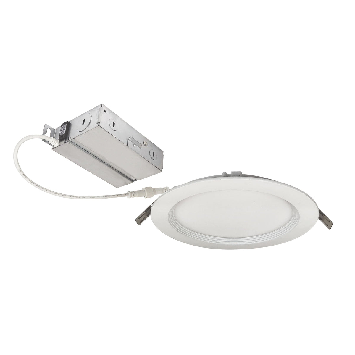 6" FLIN Round Can-less Wafer LED Downlight, 1300lm / 13.5W, Selectable CCT, White Finish, 120V; Triac/ELV dimming