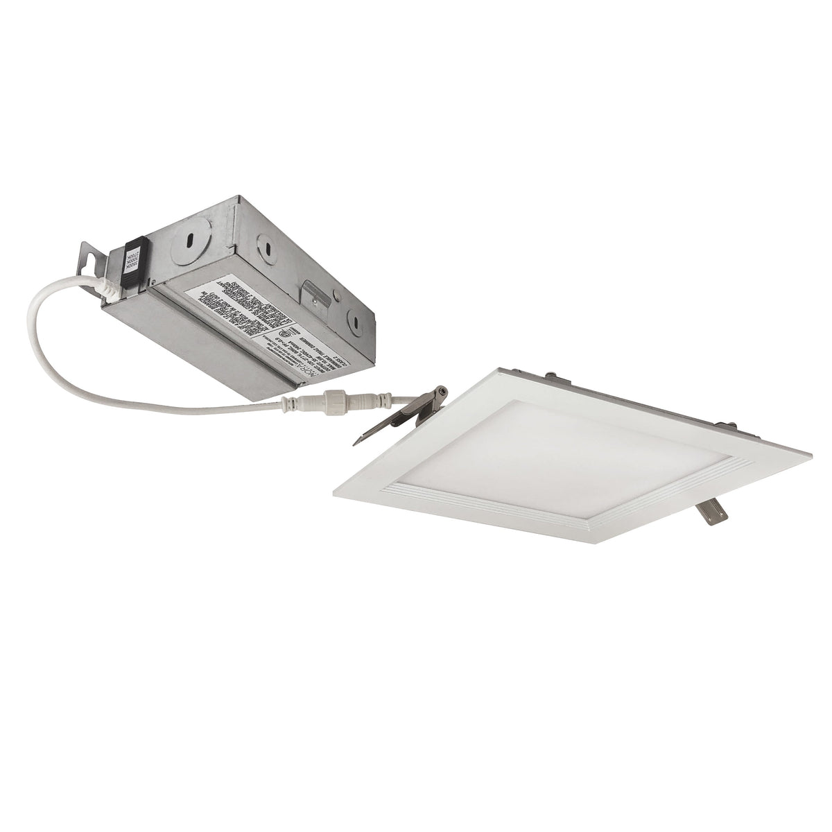 6" FLIN Square Can-less Wafer LED Downlight, 1150lm / 13.5W, Selectable CCT, White Finish, 120-277V; Triac/ELV dimming