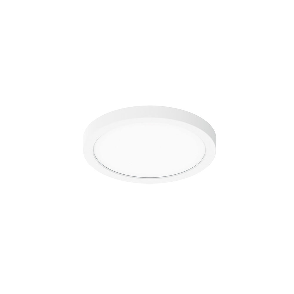 6" ELO LED Surface Mount Luminaire with Selectable Lumens & CCT, Up to 1550lm / 15W, Matte Powder White Finish