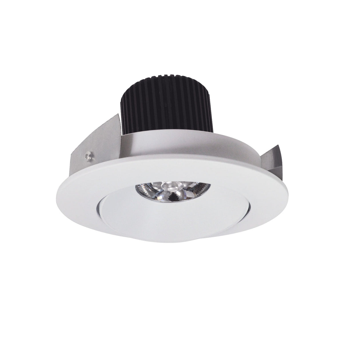 4" Iolite LED Round Adjustable Cone Reflector, 10-Degree Optic, 900lm / 12W, 2700K, Bright White Reflector / Bright White Flange