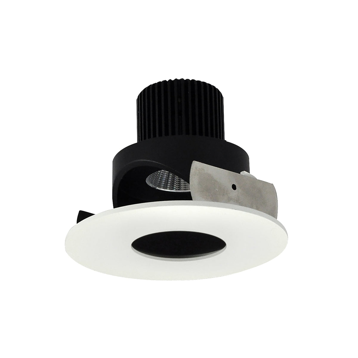 4" Iolite LED Round Adjustable Pinhole, 10-Degree Optic, 800lm / 12W, 2700K, Black Pinhole / Bright White Flange