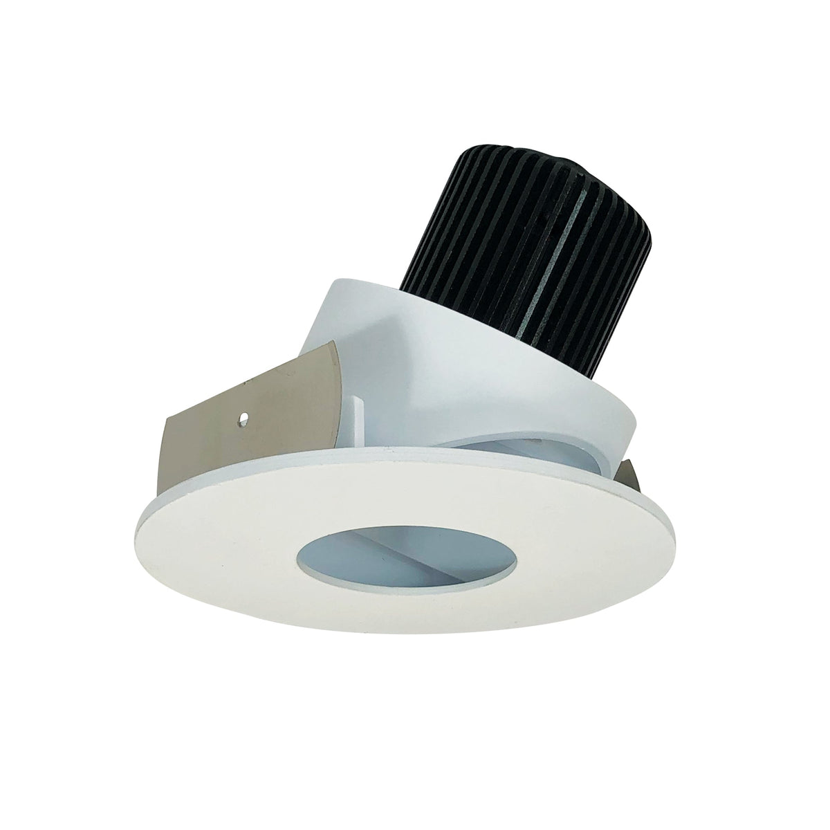 4" Iolite LED Round Adjustable Pinhole, 10-Degree Optic, 800lm / 12W, 4000K, Bright White Pinhole / Bright White Flange