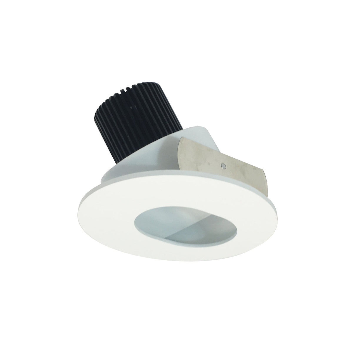 4" Iolite LED Round Adjustable Slot Aperture, 10-Degree Optic, 750lm / 12W, 3500K, Bright White Slot Aperture / Bright White Flange