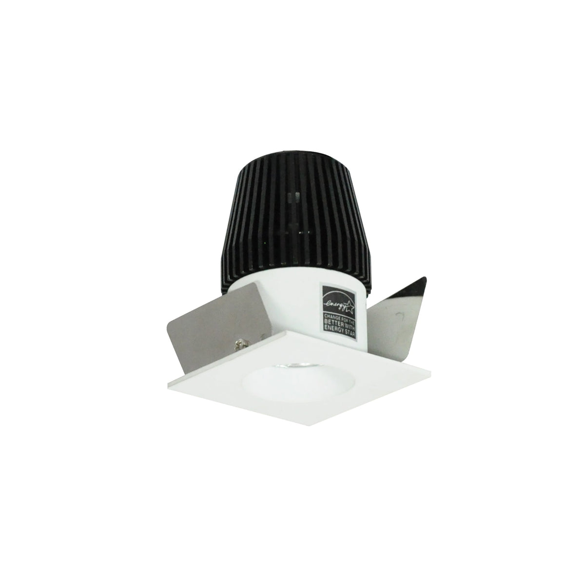 1" Iolite LED NTF Square Reflector with Round Aperture, 600lm, 3500K, Bright White Reflector / Bright White Flange