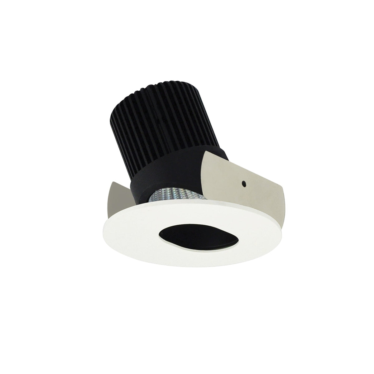 2" Iolite LED Round Adjustable Slot Aperture, 10-Degree Optic, 650lm / 12W, 4000K, Black Slot Aperture / Bright White Flange