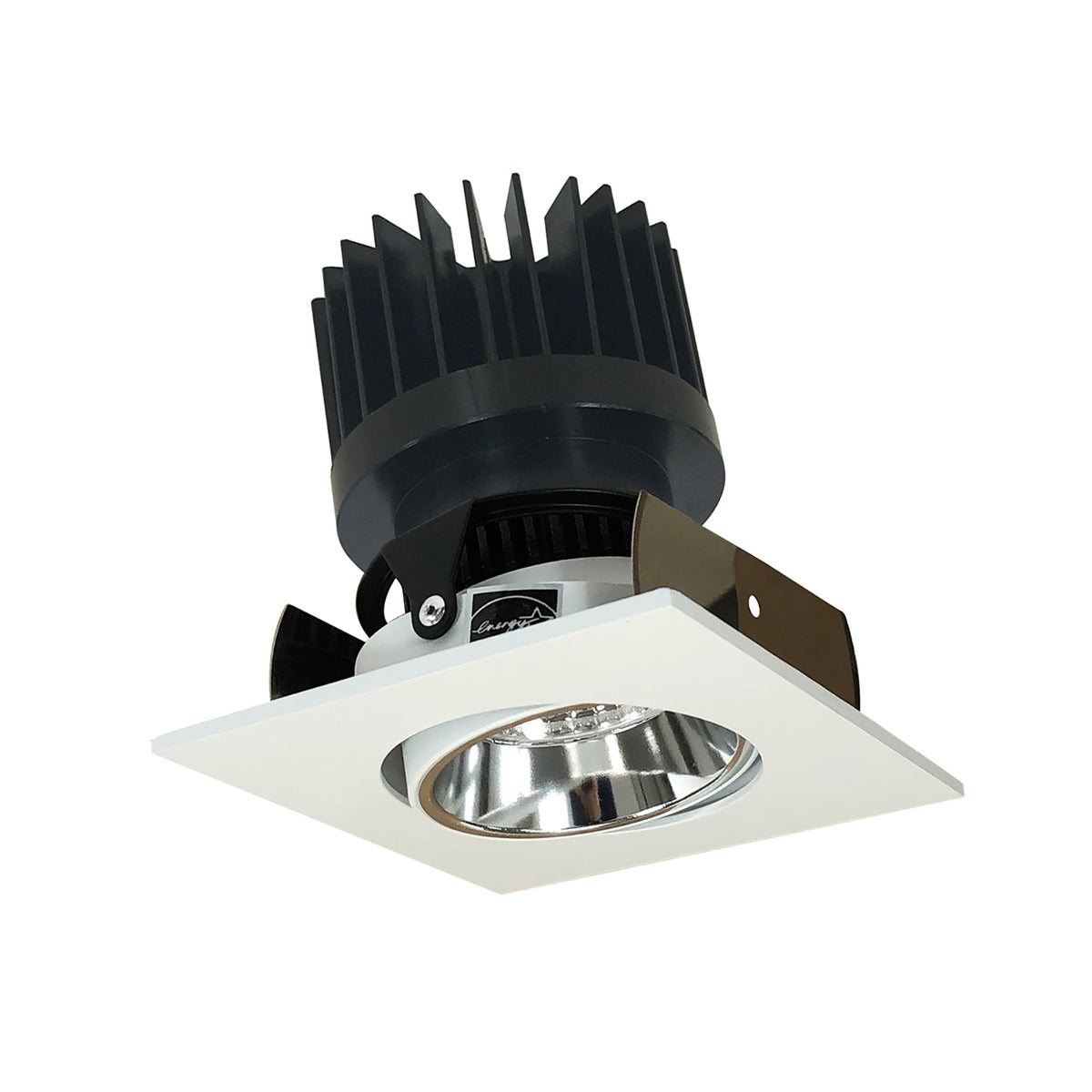2" Iolite LED Square Adjustable Cone Reflector, 1500lm/2000lm/2500lm (varies by housing), 4000K, Specular Clear Reflector / Bright White Flange