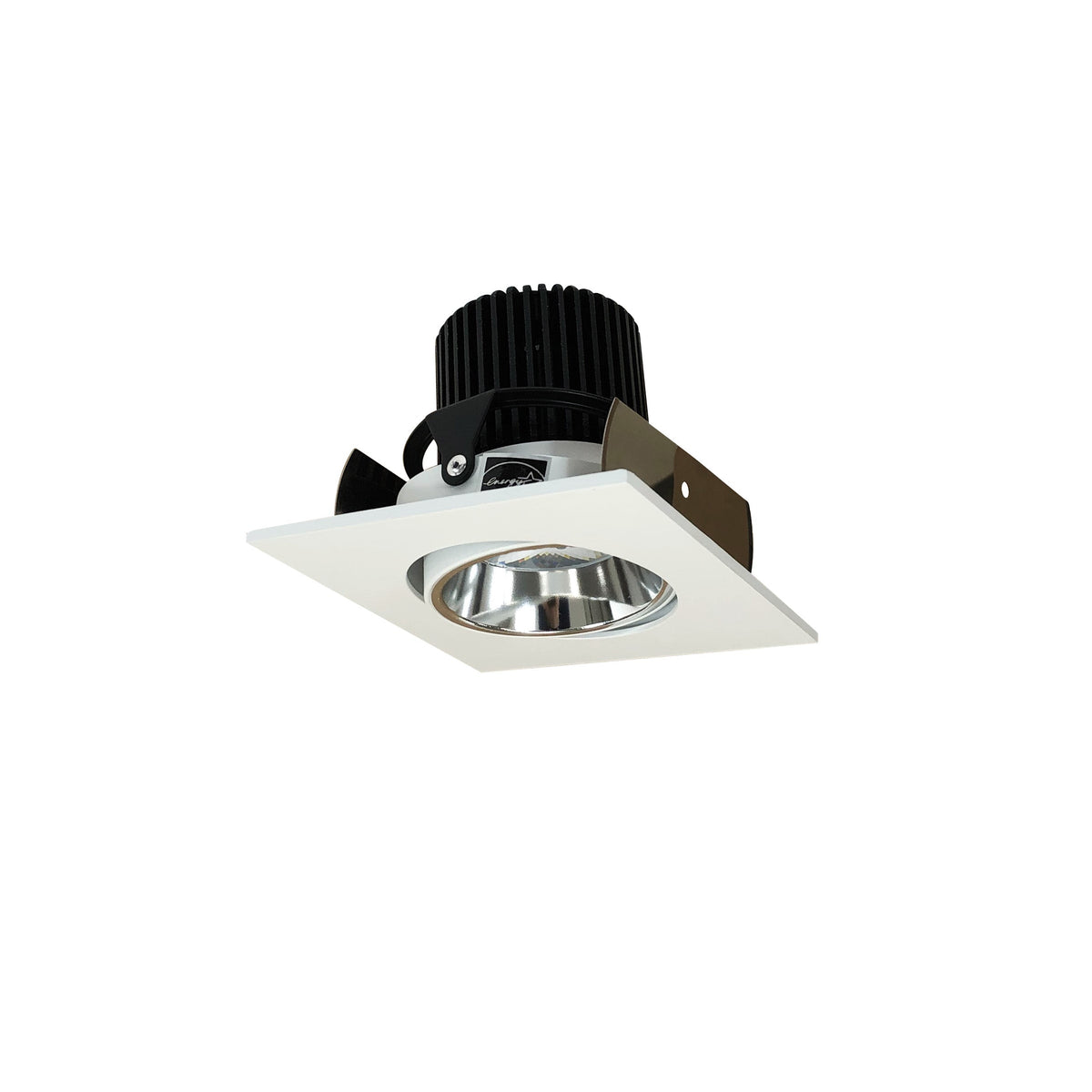 2" Iolite LED Square Adjustable Cone Reflector, 10-Degree Optic, 800lm / 12W, 3500K, Bright White Reflector / Bright White Flange
