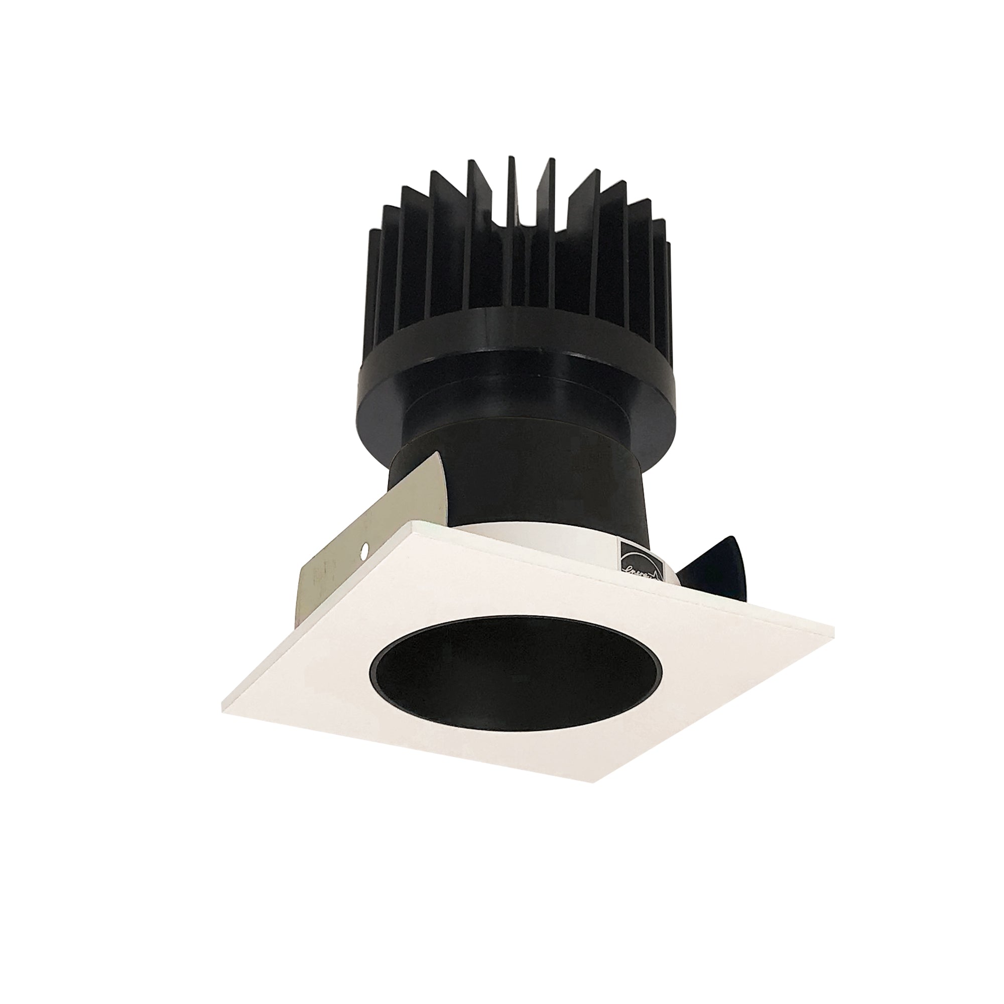 Nora NIOB-2SNDC35XBW/HL 2 inch Iolite LED Square Reflector with Round Aperture, 1500lm/2000lm/2500lm (varies by housing), 3500K, Black Reflector / White Flange