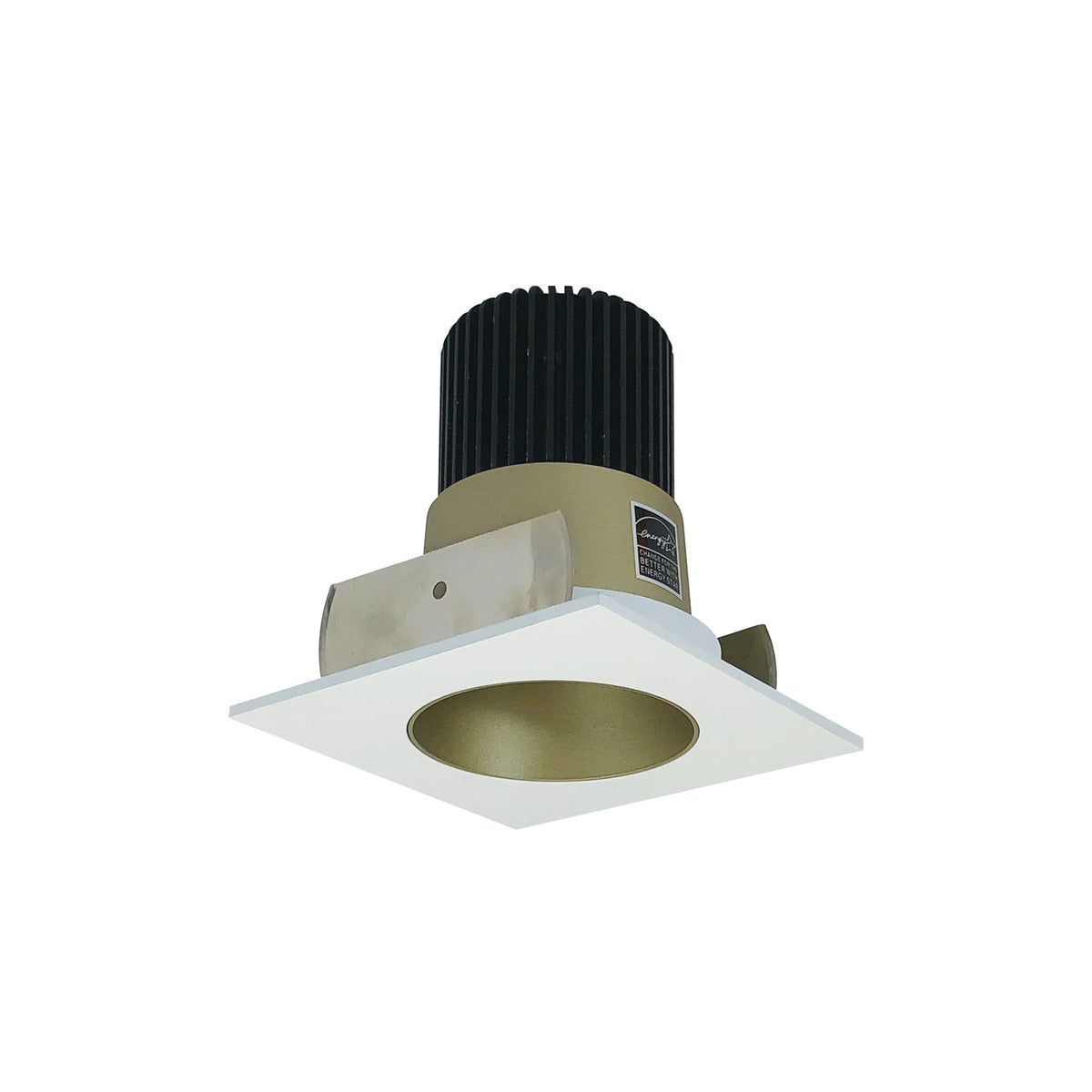 2" Iolite LED Square Reflector with Round Aperture, 1000lm / 14W, 3000K, Champagne Haze Reflector / Bright White Flange